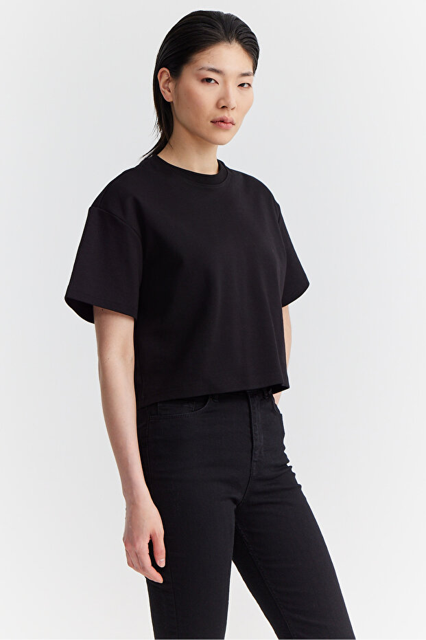 Kadın Kısa Basic T-shirt - 2