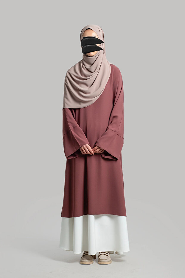 Sofya Krep Dökümlü Tunik - Rose - 7