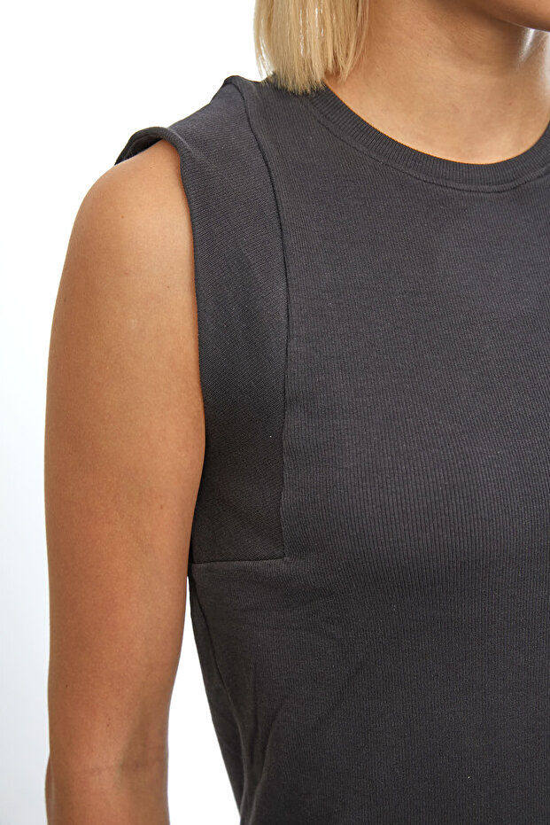 Kadın Sıfır Kol Basic Midi Boy Elbise - 7