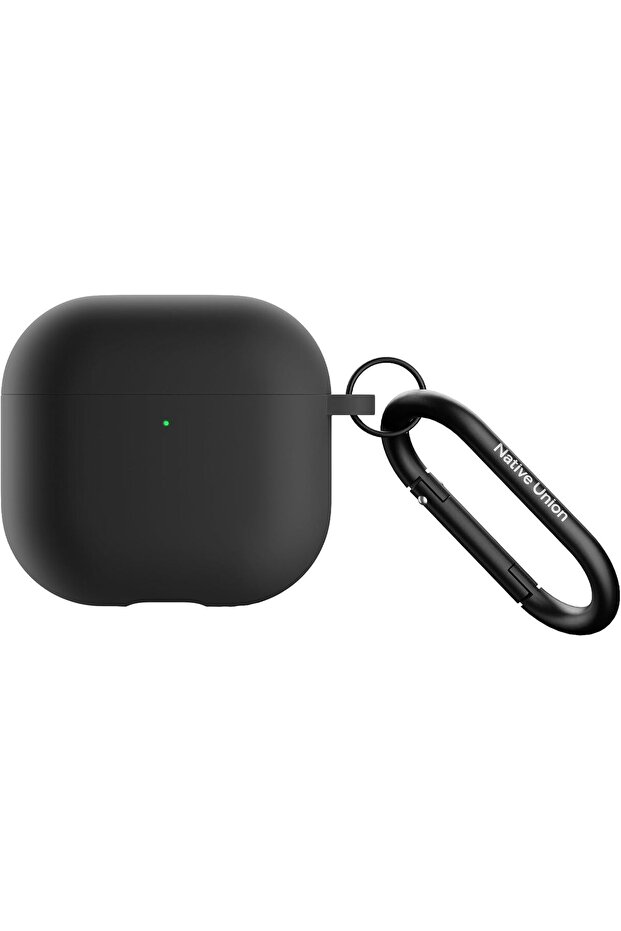Active Case for AirPods 4 (Black) – Silky Smooth Matte Silicone Case with Clip