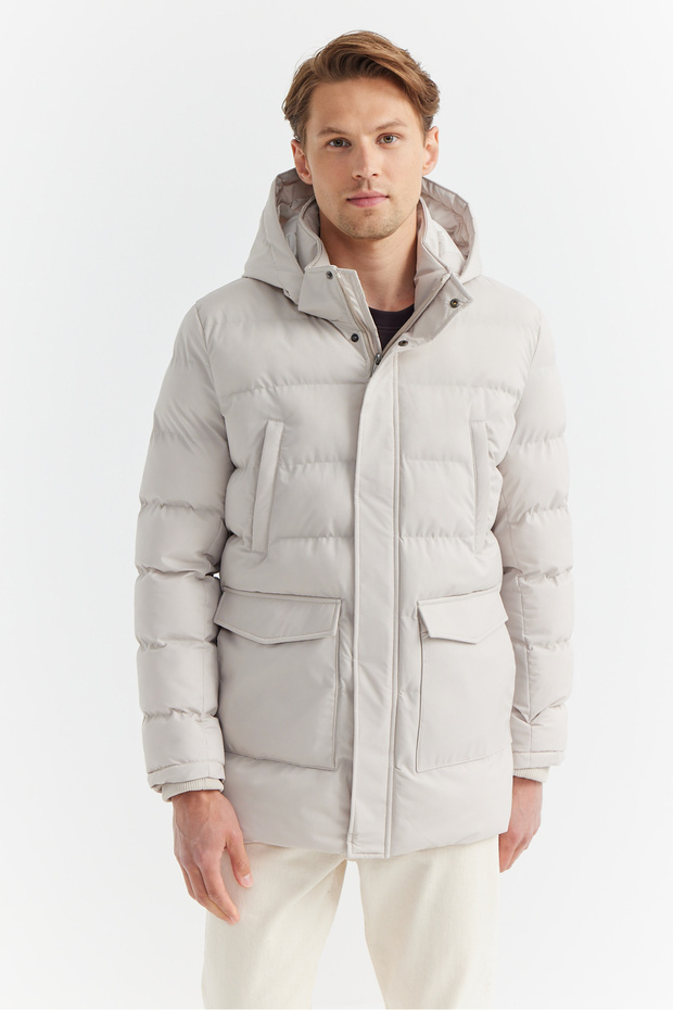 Erkek Kapüşonlu Regular Mont - 6