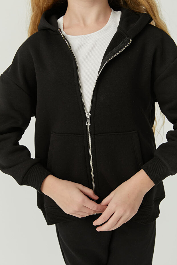 Kız Çocuk Kapüşonlu Sweat Üst - 8