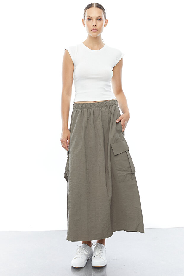 Women's Parachute Fabric Pocket Skirt