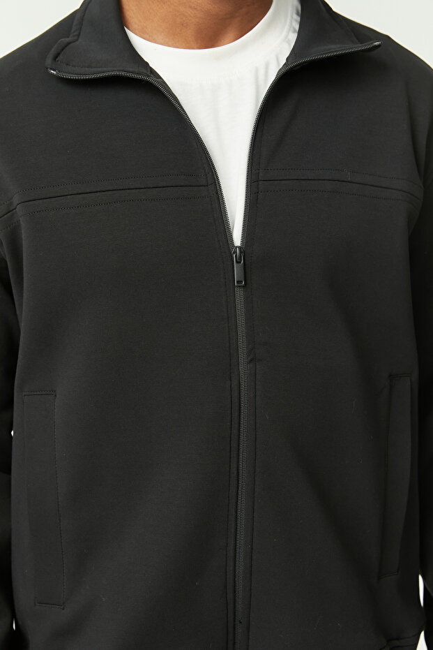 Zippered Slim Sweat Top - 6
