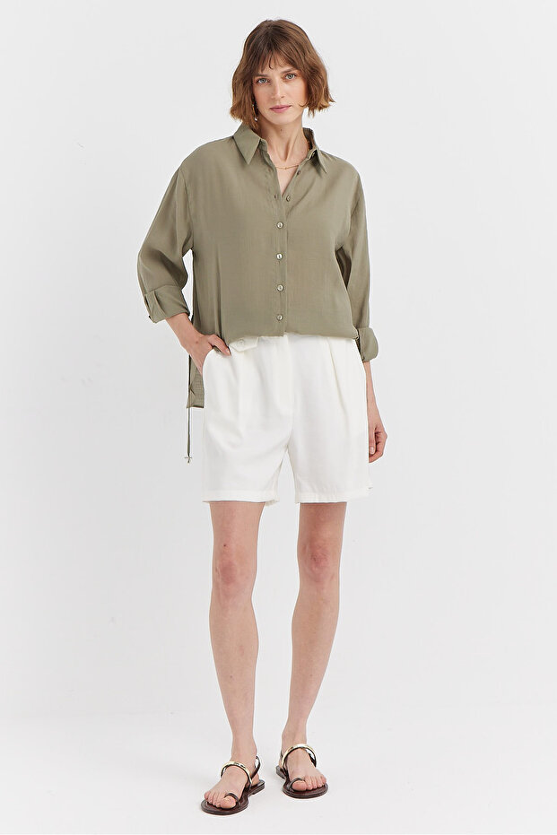 Kadın Yumuşak Dokulu Basic Gömlek - 5