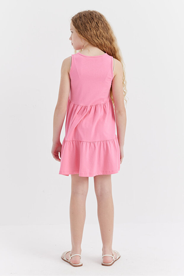 Kız Çocuk Basic Büzgülü Elbise - 7
