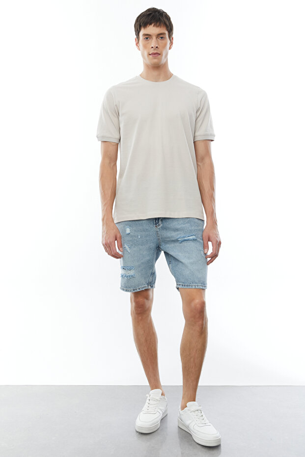 Bisiklet Yaka Basic T-shirt - 5