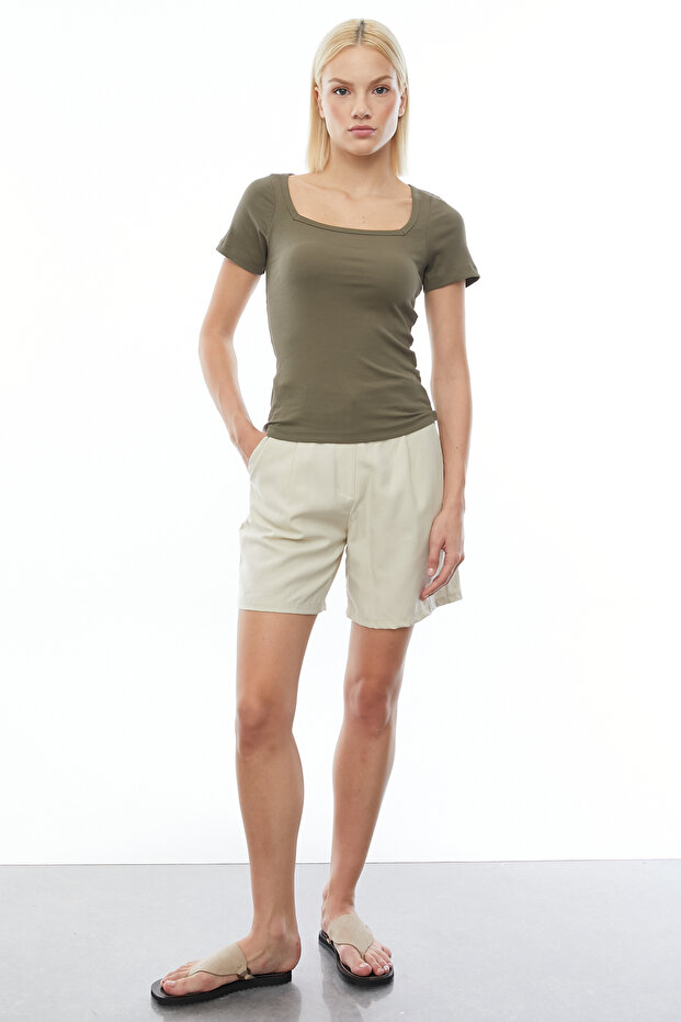 Kare Yaka Basic T-shirt - 5