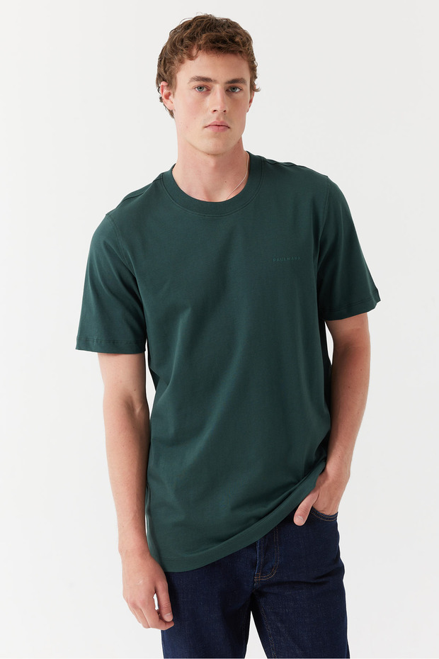 Erkek Bisiklet Yaka Basic T-shirt - 2