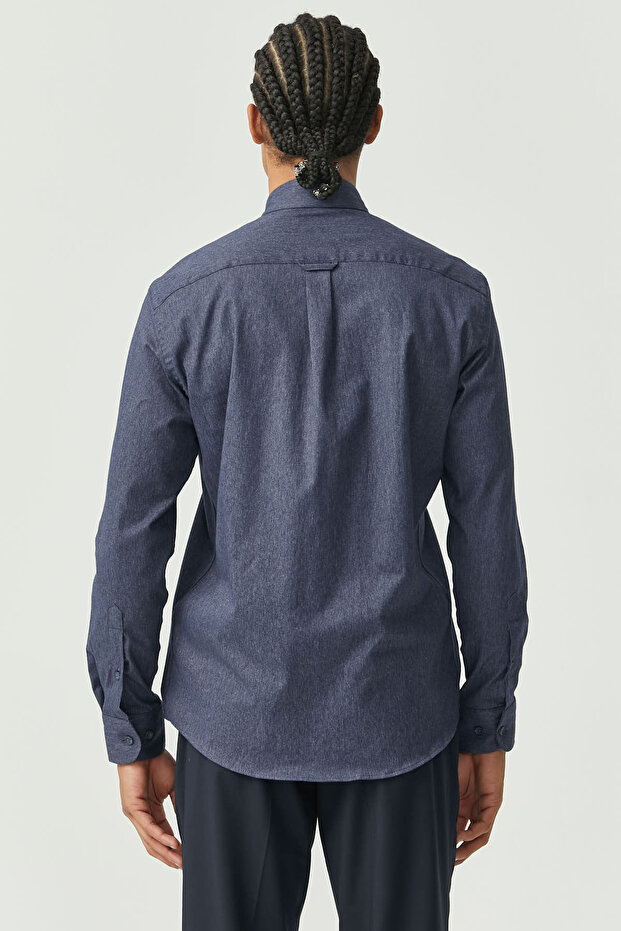 Yaka Düğmeli Regular Gömlek - 8