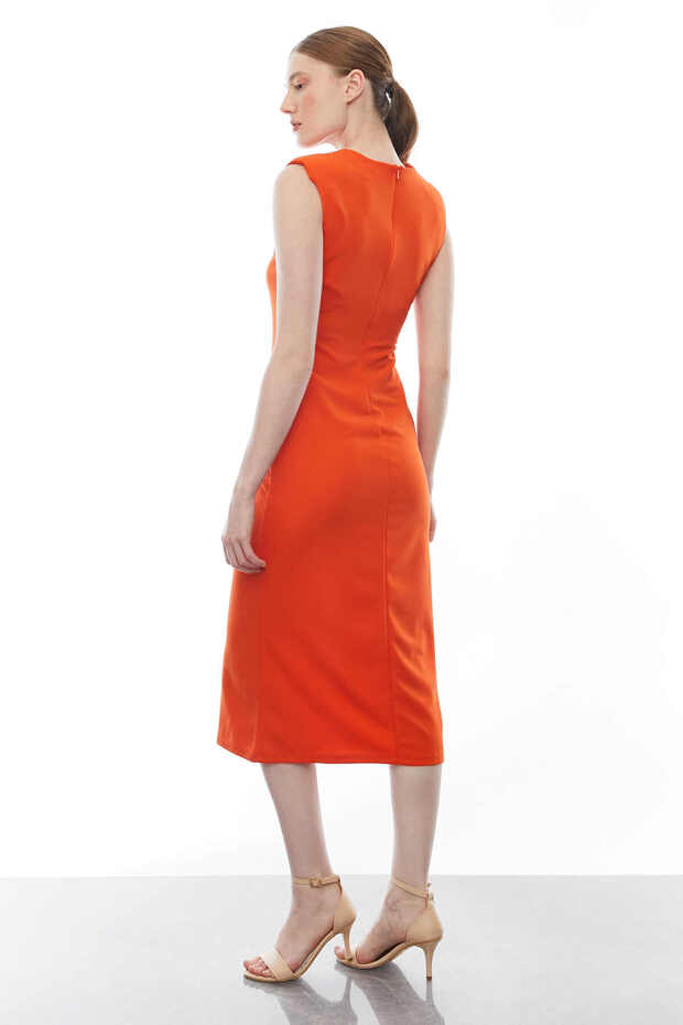 Kolsuz Drapeli Elbise - 7