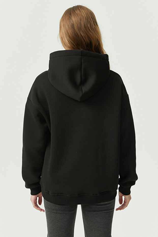 Kadın Oversize Kapüşonlu Sweat Üst - 7