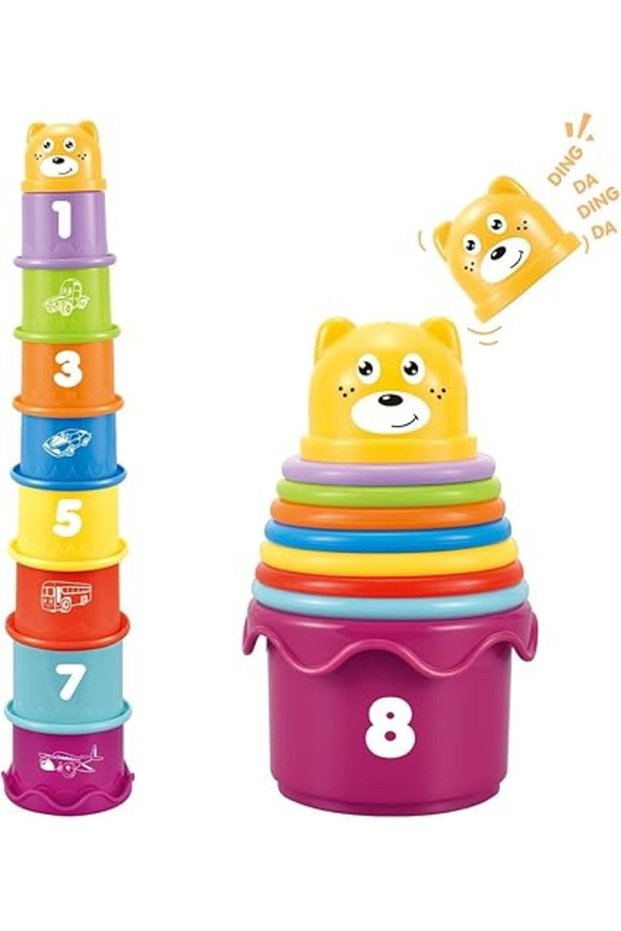 Baby Toys 6 to 12 Months, Baby Stacking Nesting Cups Toys,Montessori Toys for 1 Year Old, Stacking B