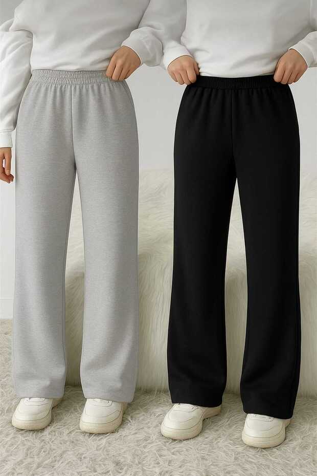 Double Black Gray Plus Size Quality Loose Fit Flexible Comfortable Fabric Sweatpants