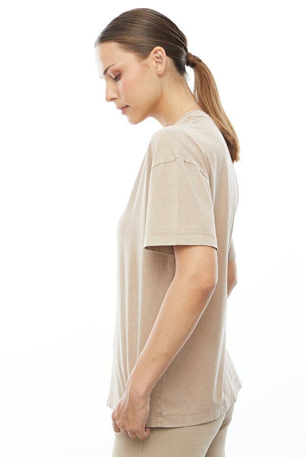 Yıkamalı Basic Oversize T-shirt - 5