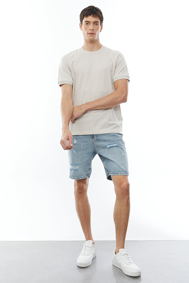 Bisiklet Yaka Basic T-shirt - 6