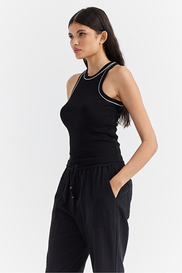 Kadın Halter Yaka Fitilli Basic Body - 3