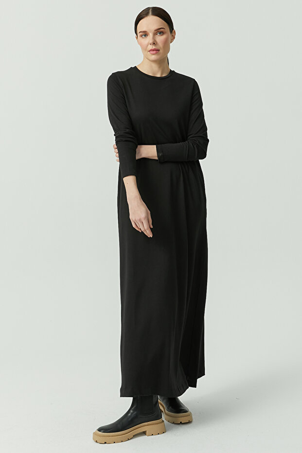 Kadın Uzun Basic Elbise - 4