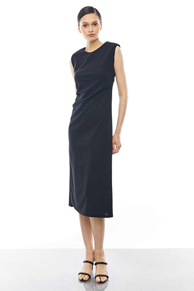 Kolsuz Drapeli Elbise - 2