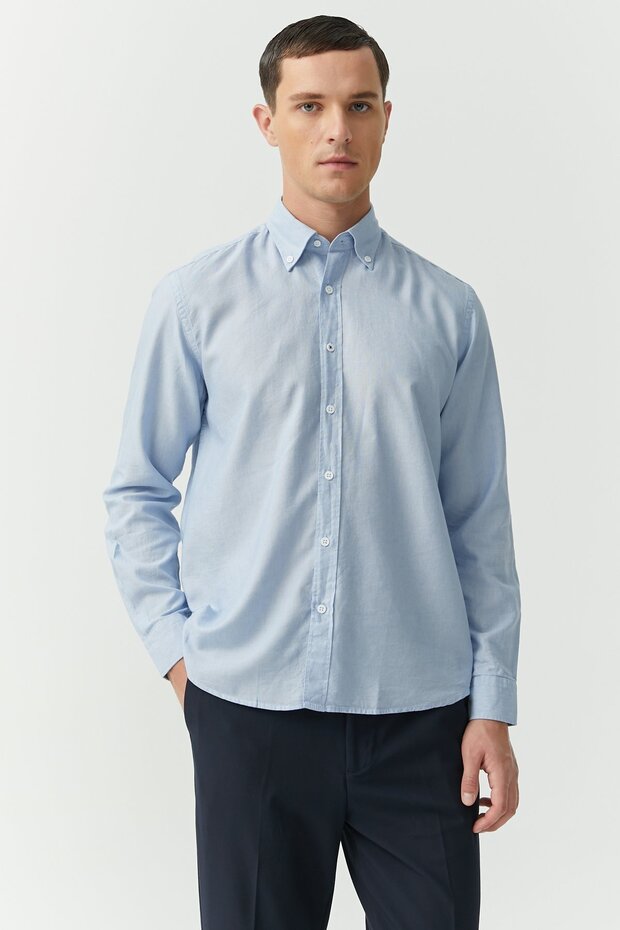 Collared Buttoned Relaxed Shirt - 1