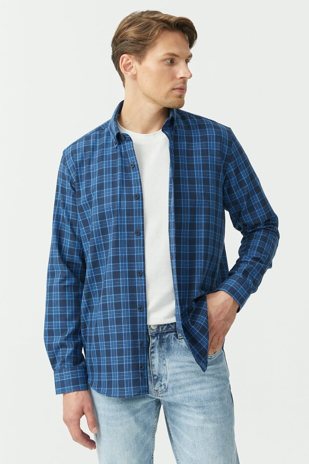 Ekose Desenli Regular Gömlek - 1