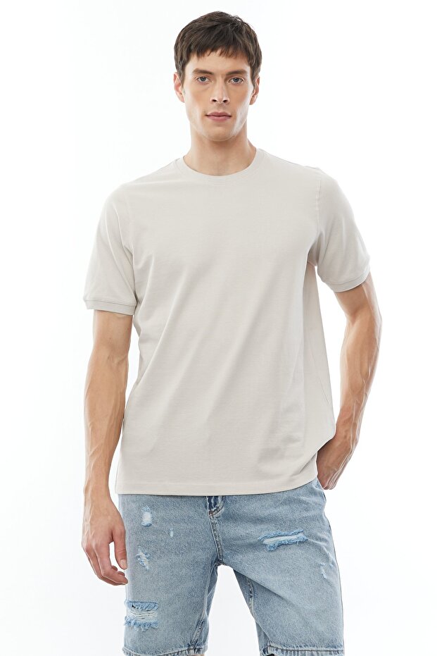 Bisiklet Yaka Basic T-shirt - 2