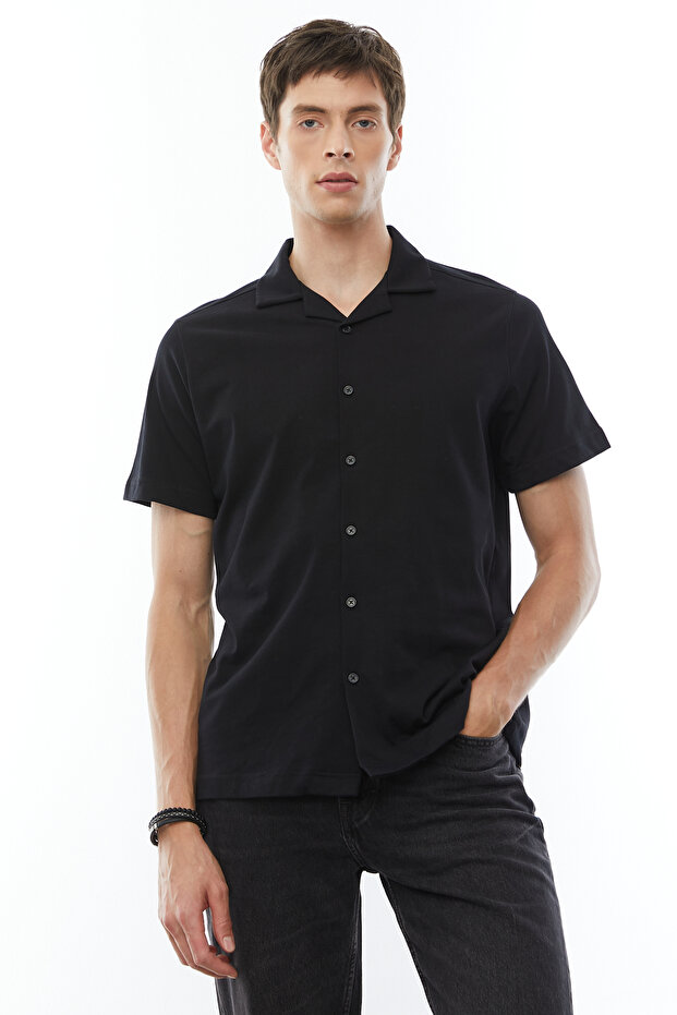 Regular Devrik Yaka Gömlek - 1