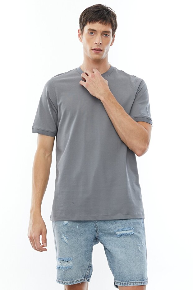 Bisiklet Yaka Basic T-shirt - 2