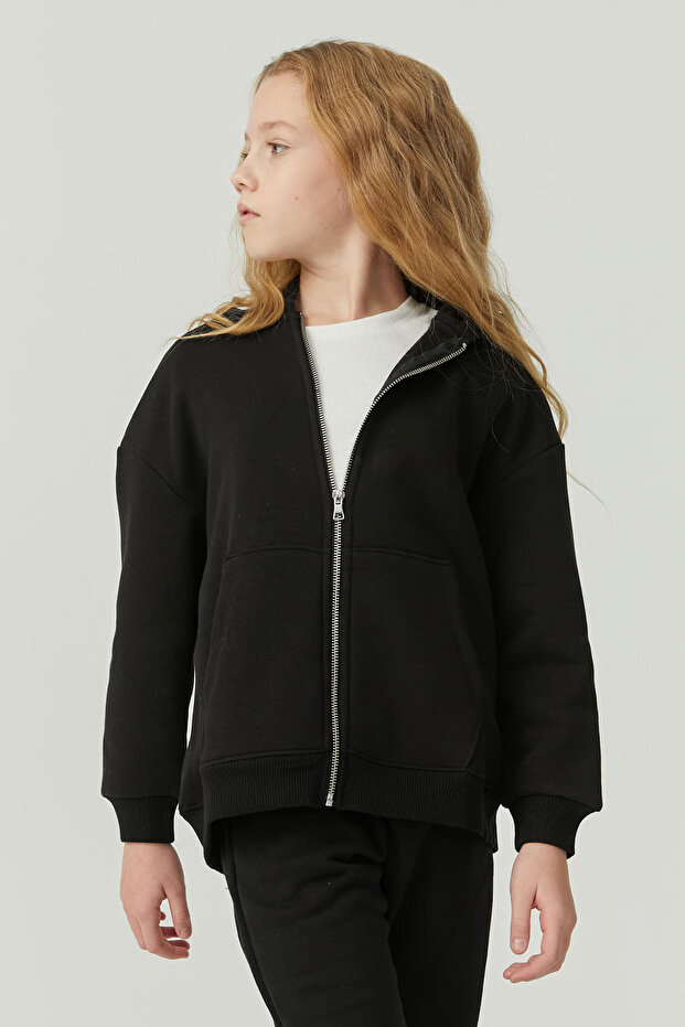 Kız Çocuk Kapüşonlu Sweat Üst - 4