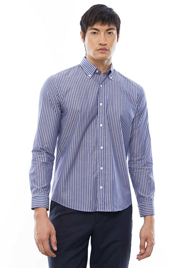 Kalın Çizgili Regular Gömlek - 2