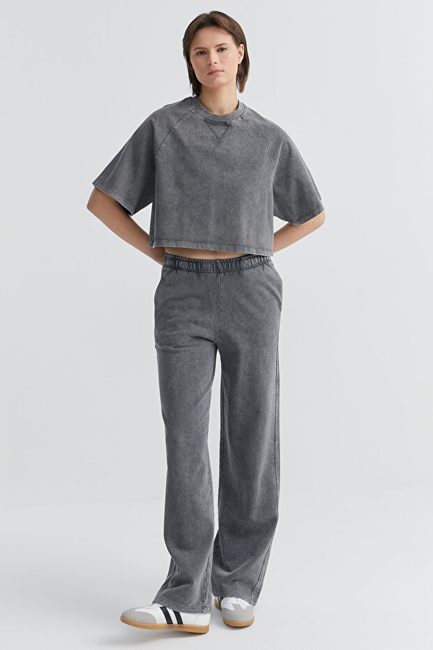 Kadın Yıkamalı Basic T-shirt - 5