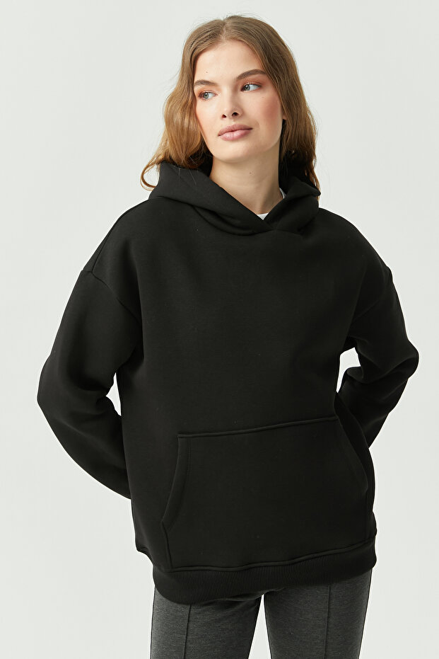 Kadın Oversize Kapüşonlu Sweat Üst - 3