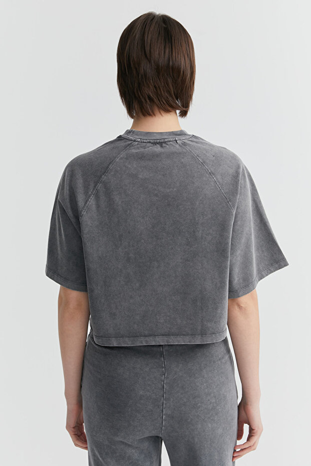 Kadın Yıkamalı Basic T-shirt - 6