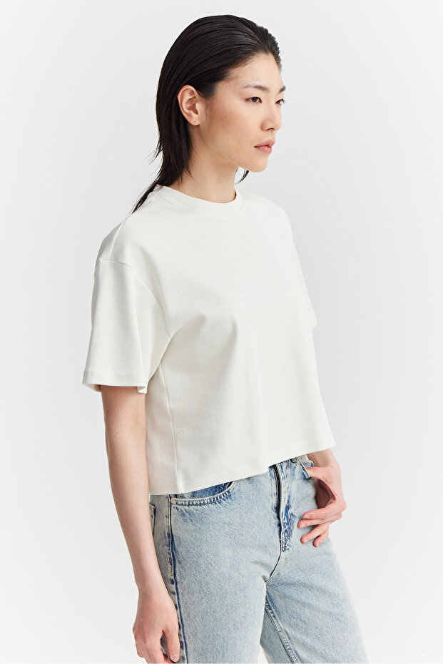 Kadın Kısa Basic T-shirt - 2