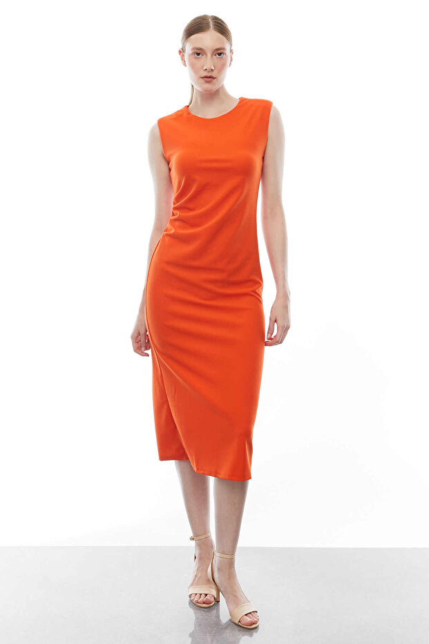 Kolsuz Drapeli Elbise - 1