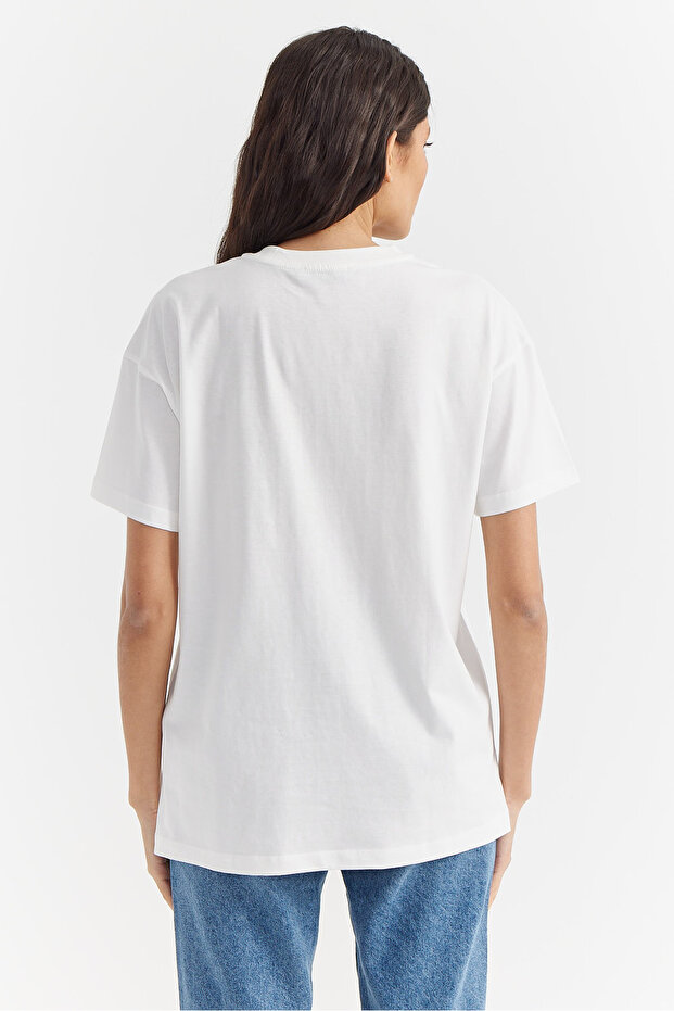 Kadın Baskılı Basic T-shirt - 7
