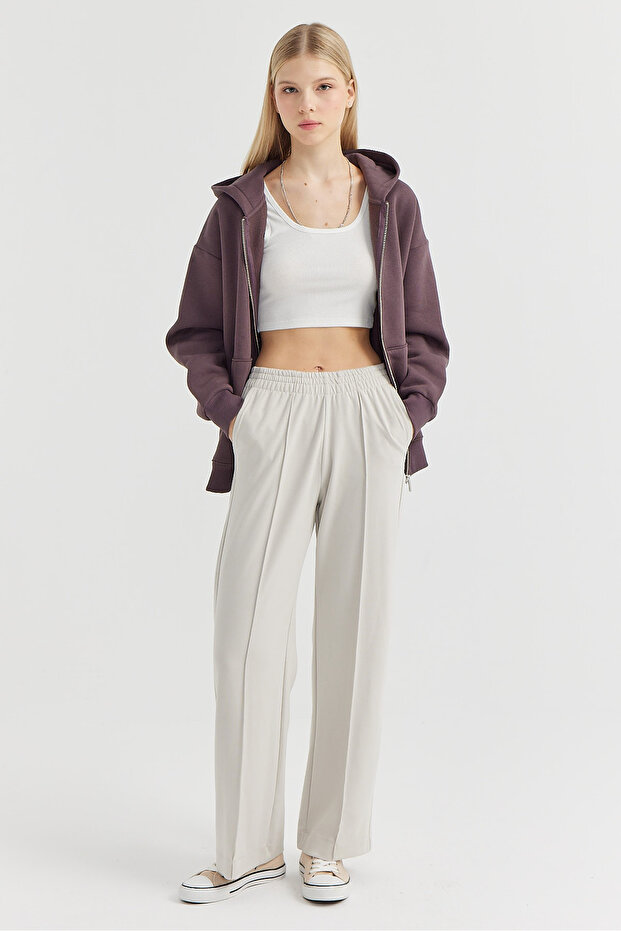 Kadın Önden Dikişli Sweat Alt - 1