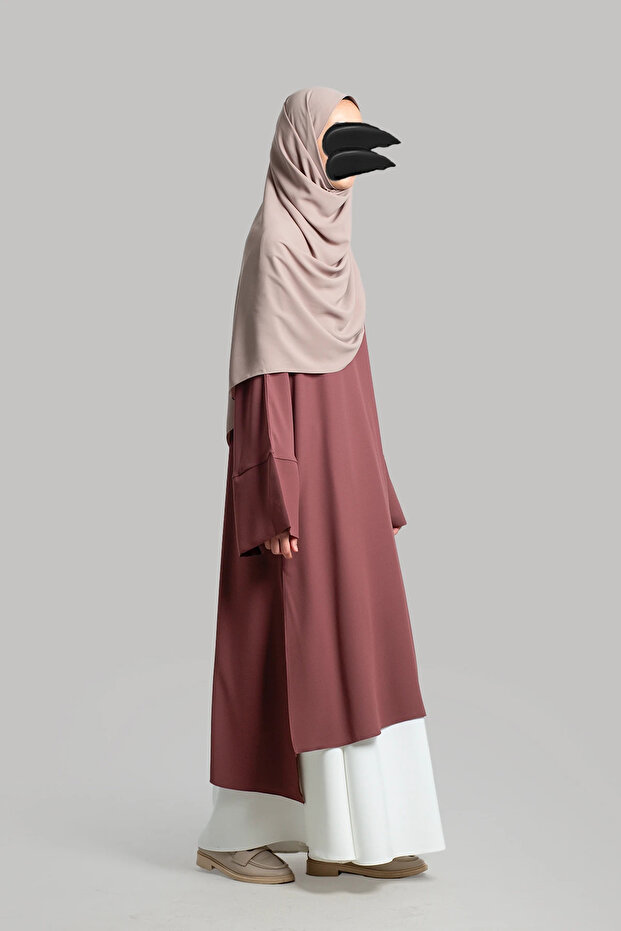 Sofya Krep Dökümlü Tunik - Rose - 6