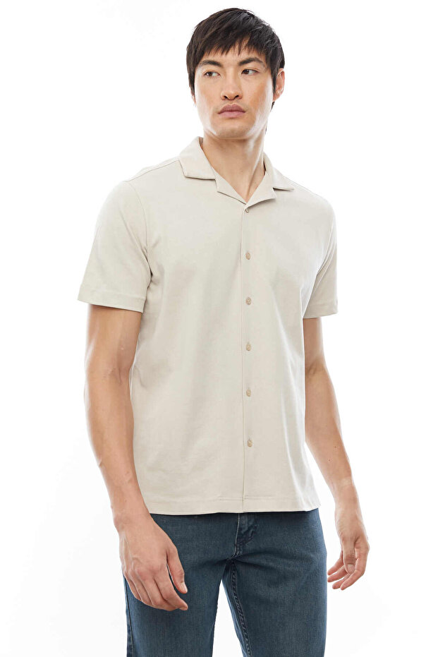 Regular Devrik Yaka Gömlek - 4