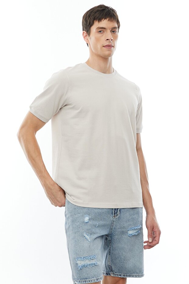Bisiklet Yaka Basic T-shirt - 4
