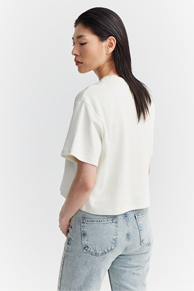 Kadın Kısa Basic T-shirt - 4