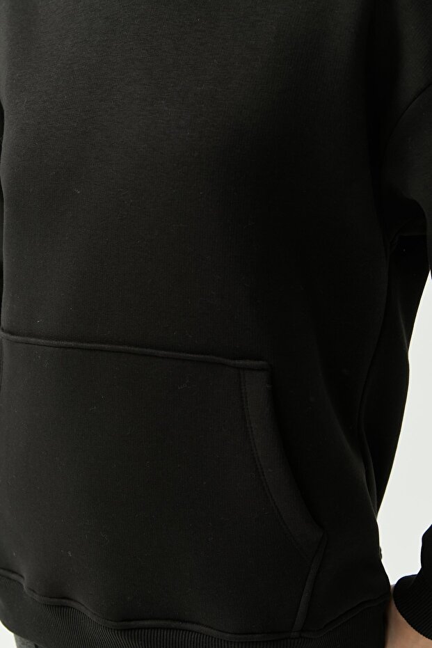 Kadın Oversize Kapüşonlu Sweat Üst - 8