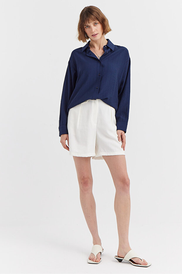 Kadın Oversize Gömlek - 5