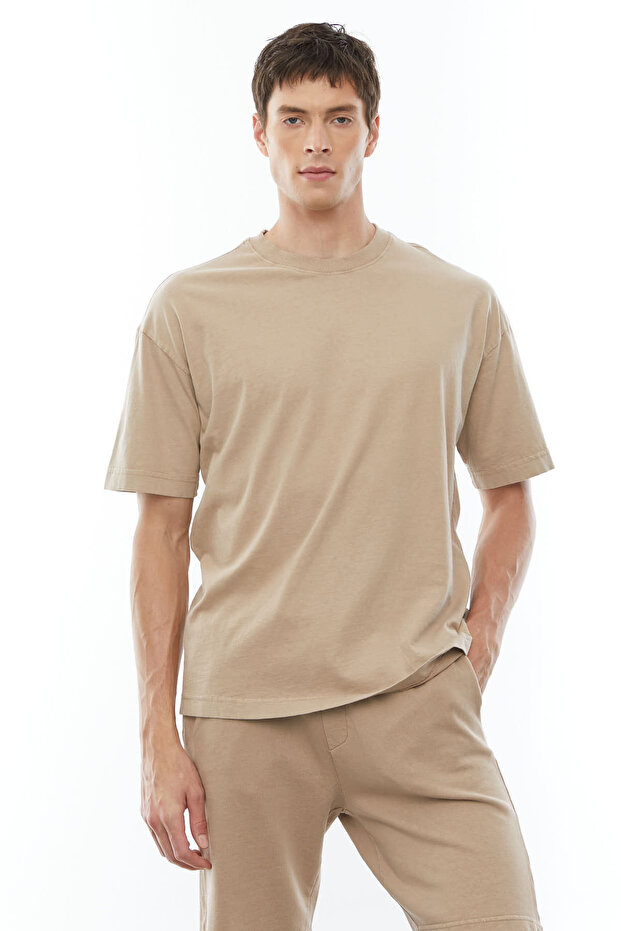 Yıkamalı Oversize Basic T-shirt - 3