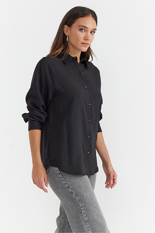 Kadın Oversize Gömlek - 4