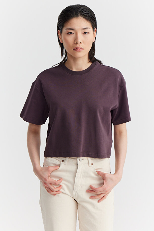 Kadın Kısa Basic T-shirt - 6