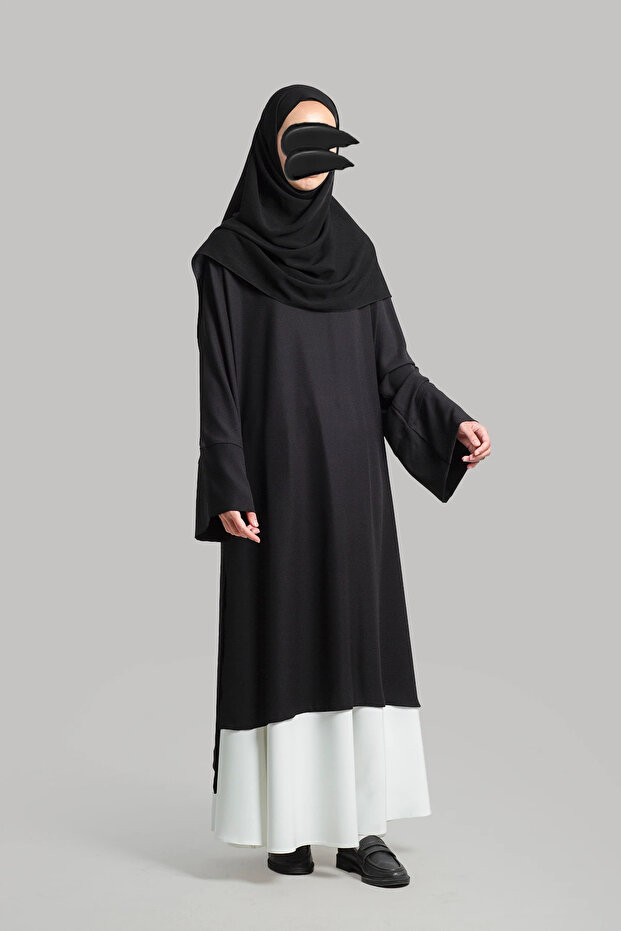 Sofya Krep Dökümlü Tunik - Siyah - 6