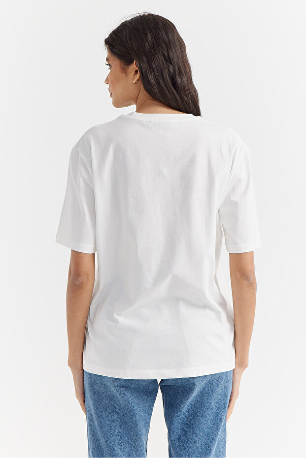 Kadın Basic Baskılı T-shirt - 7