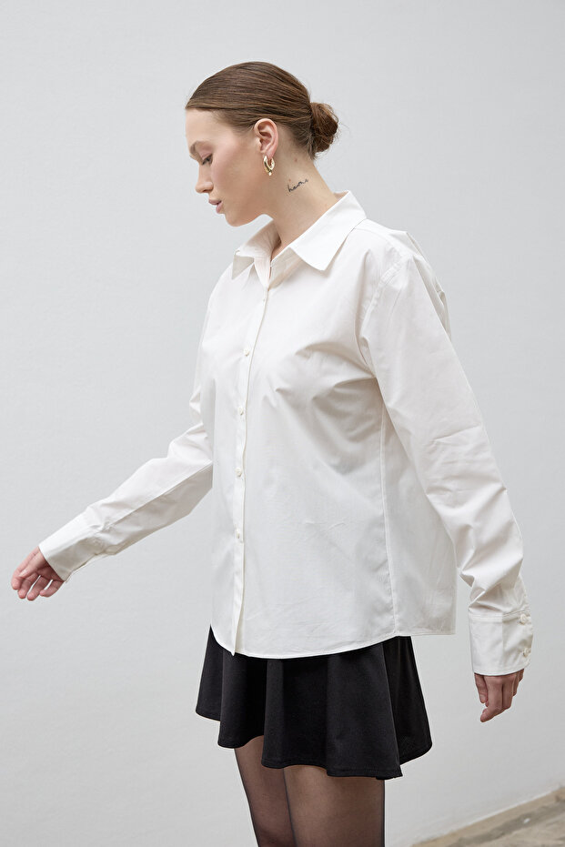 White Classic Cut Cotton Alba Shirt