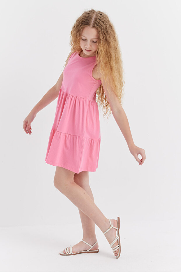 Kız Çocuk Basic Büzgülü Elbise - 6